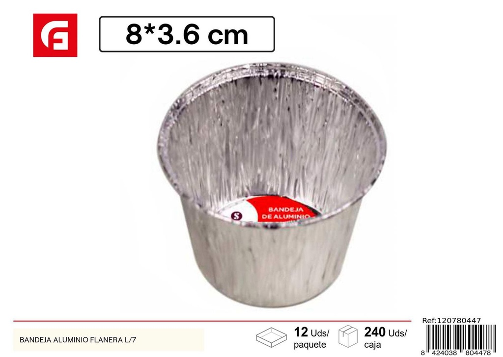 Bandeja de aluminio flanera L/7 - Utensilios desechables de cocina