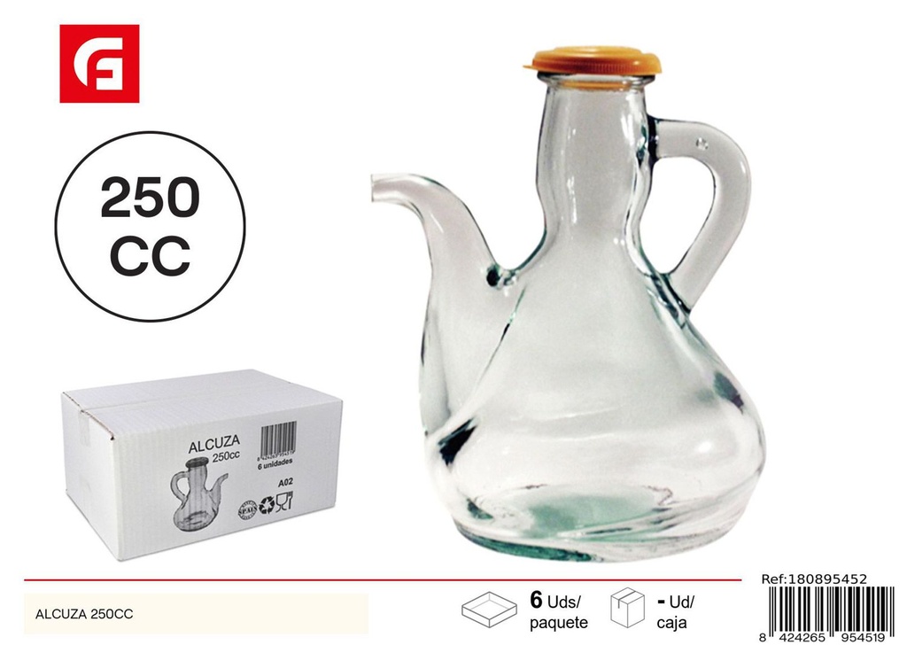 Alcuza de cristal 250cc para aceite y vinagre