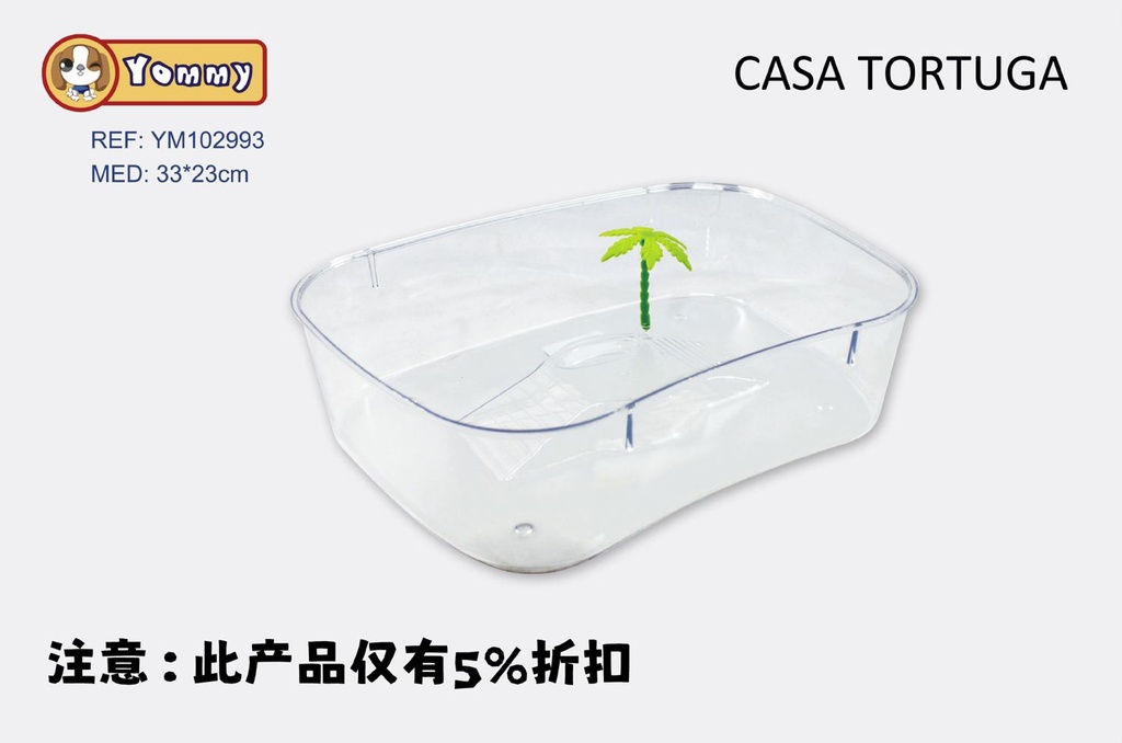 Casa para tortuga 33x23cm acuario de reptiles