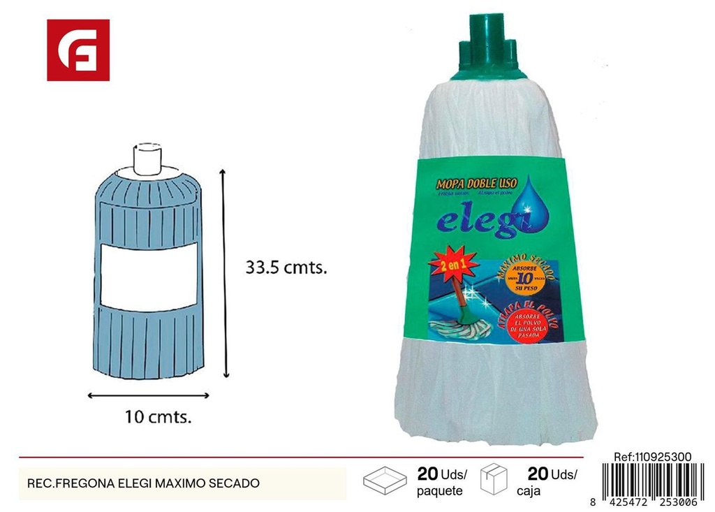 Recogedor de fregona Elegí máximo secado - Artículos de limpieza