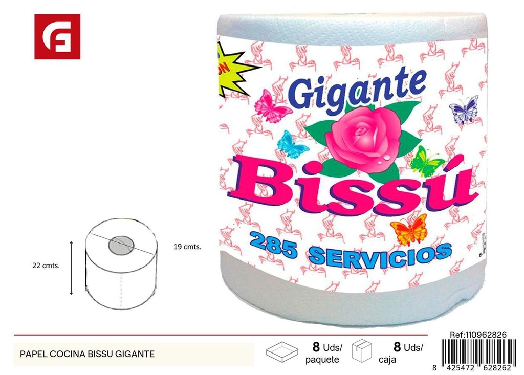 Papel de cocina Bissu gigante para limpieza