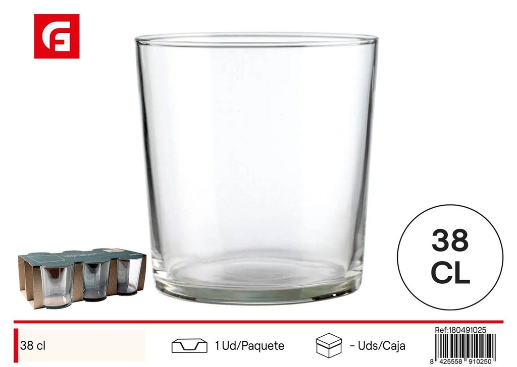 Vasos de vidrio premium 38CL pack 6 - Utensilios de cocina