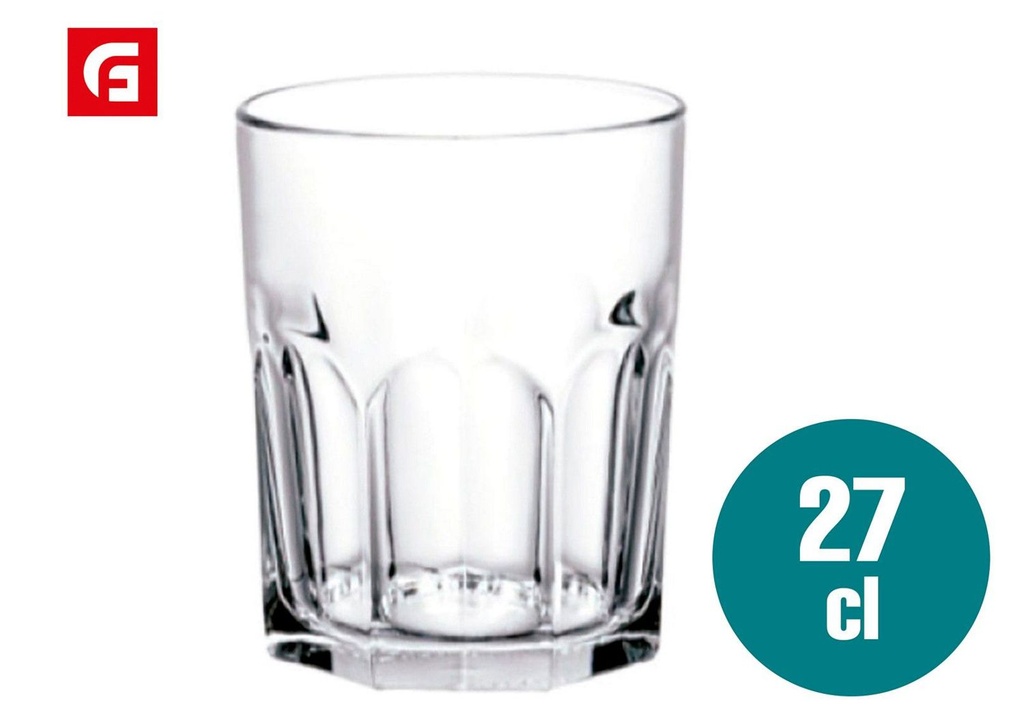 Vasos de vidrio Europa Premium 27cl pack 6