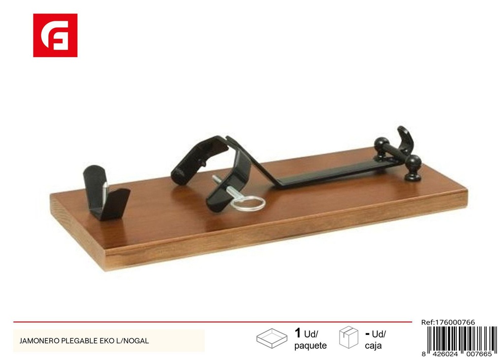 Jamonero plegable Eko en nogal - Utensilios de cocina y soporte para jamón