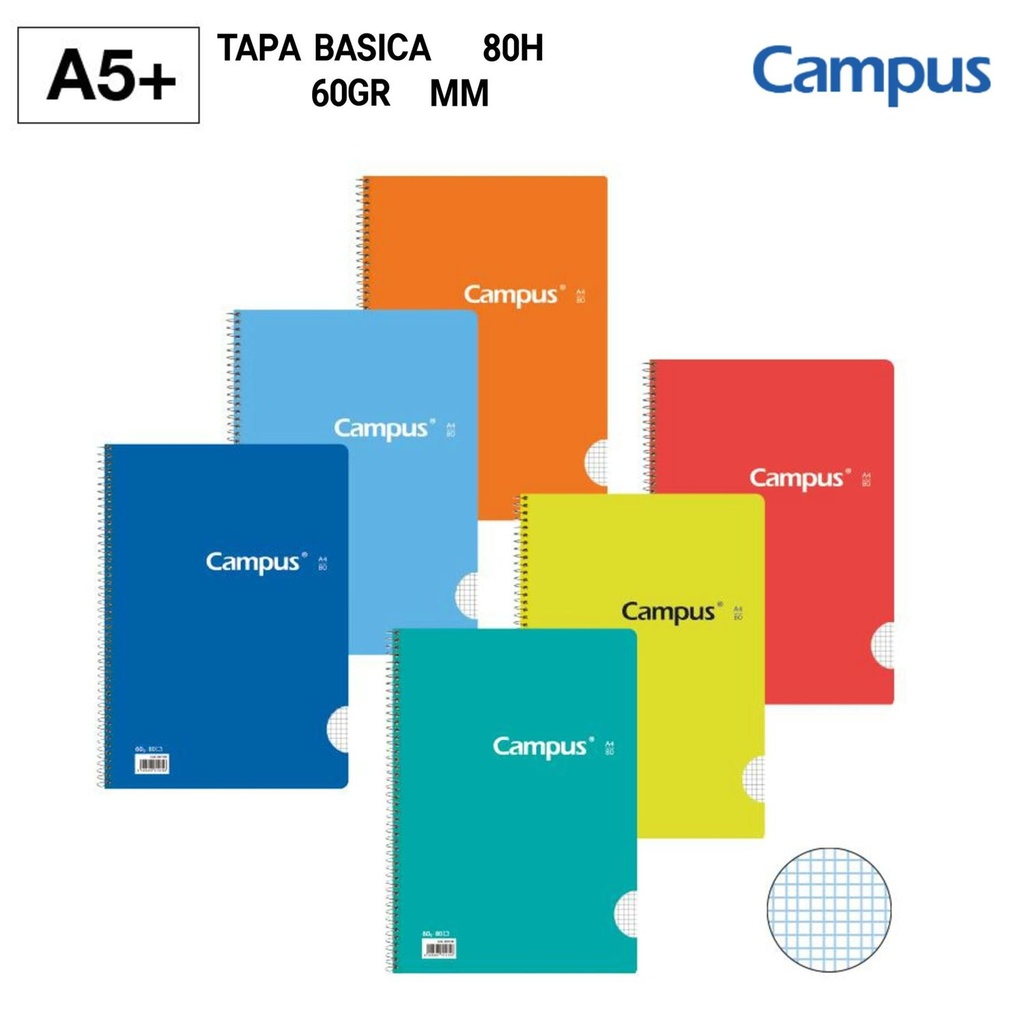 BLOC ESPIRAL A5+ 80H 60GR MM - Cuaderno de espiral con cubierta blanda