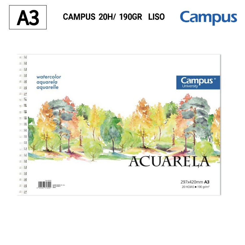 Bloque de acuarela A4 20H/190GR - Material de arte