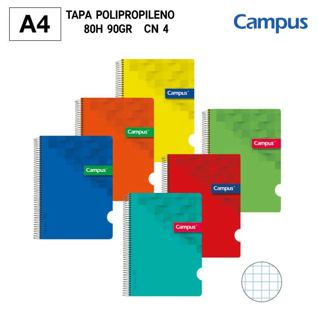 Bloc espiral A4 80h 90gr tapa PP para notas y dibujos