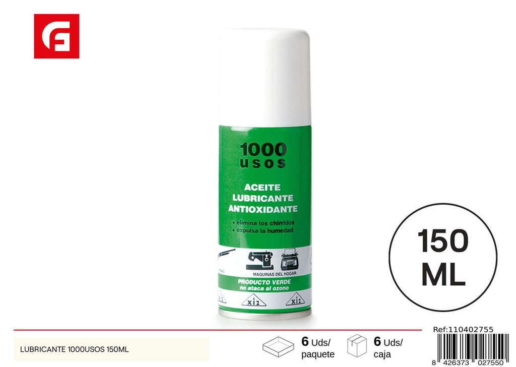 Lubricante multiusos en spray 150ml para herramientas y maquinaria