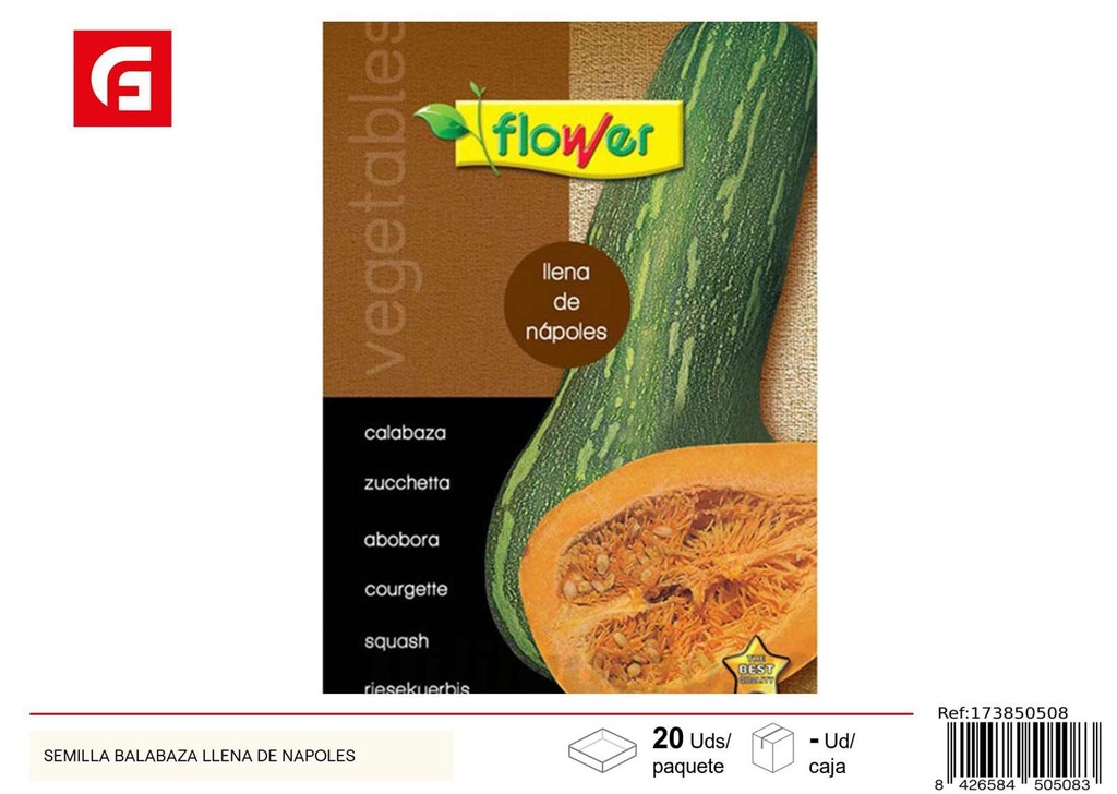 Semilla de calabaza llena de Nápoles - Jardinería