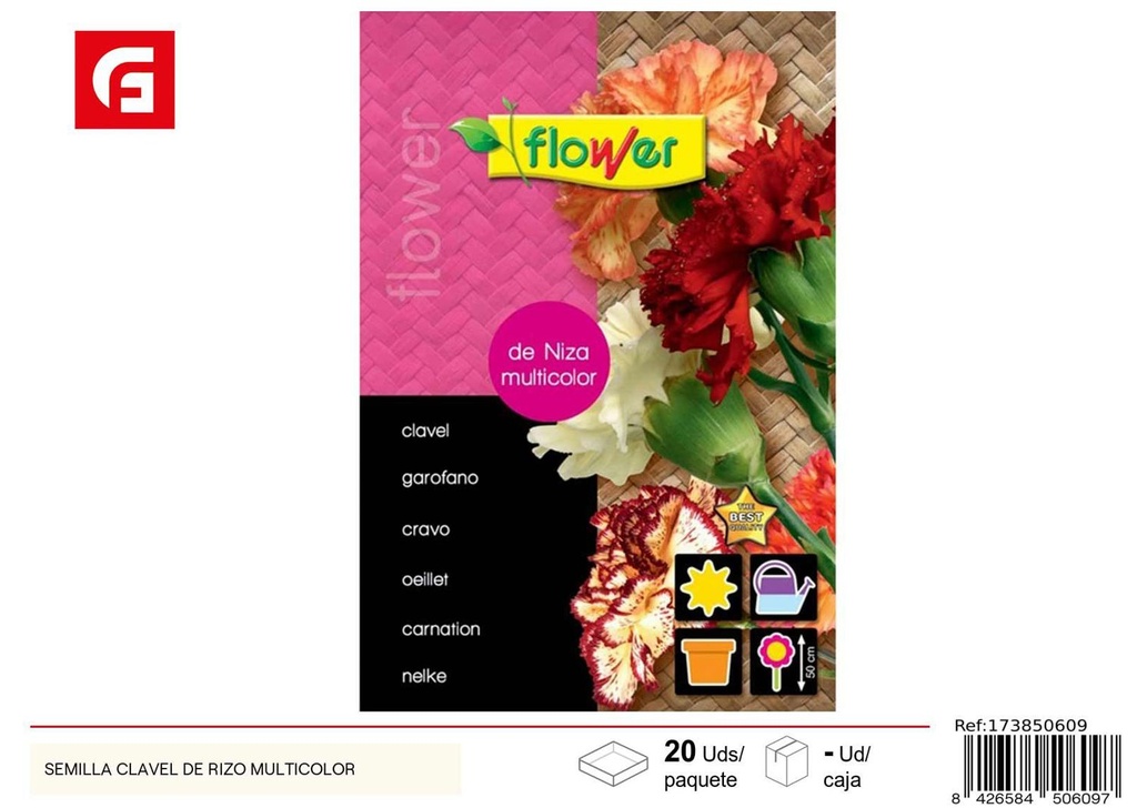 Semilla de clavel de rizo multicolor - Semillas de jardín