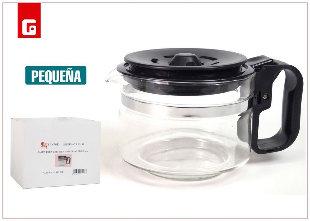 Jarra cafetera universal P. de vidrio para cocina