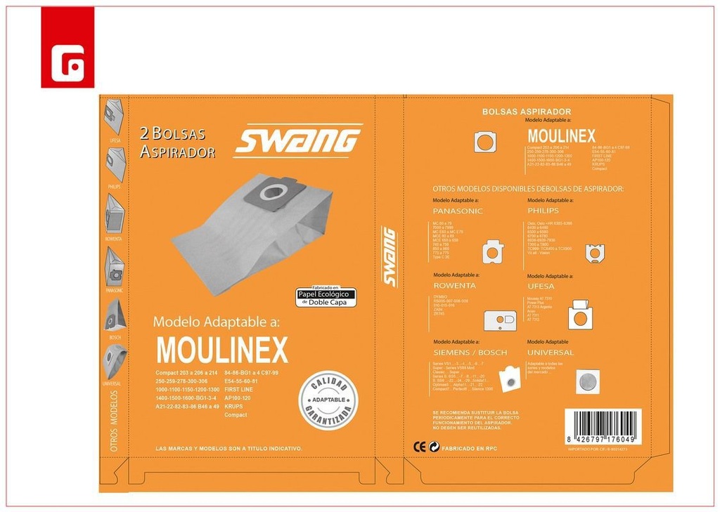 Bolsa Moulinex R-MO14 - Accesorios de limpieza
