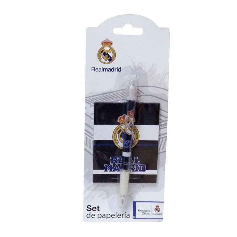 Set de papelería Real Madrid con boli y memo