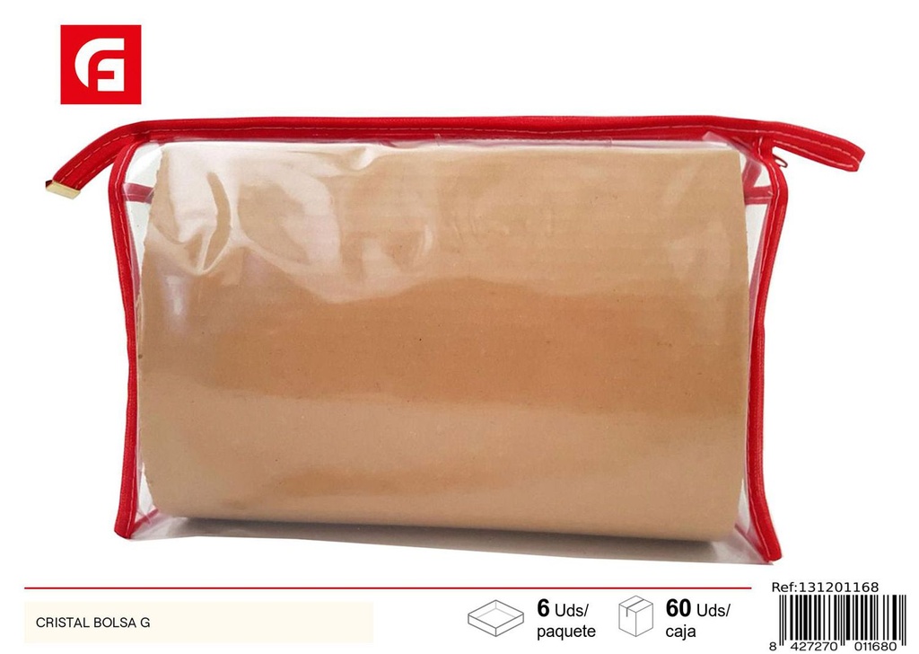 Bolsa de maquillaje transparente tamaño grande