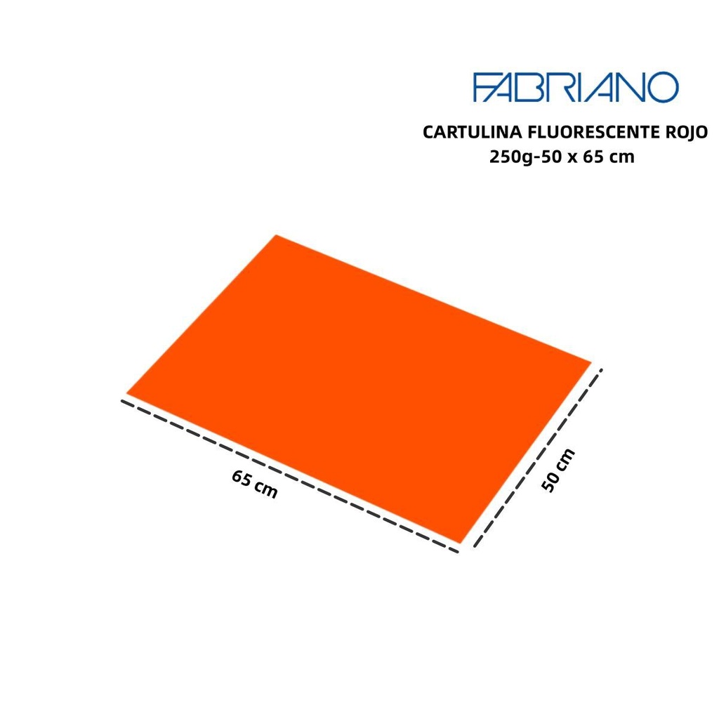 Cartulina fluorescente roja 250g 50*65cm para manualidades