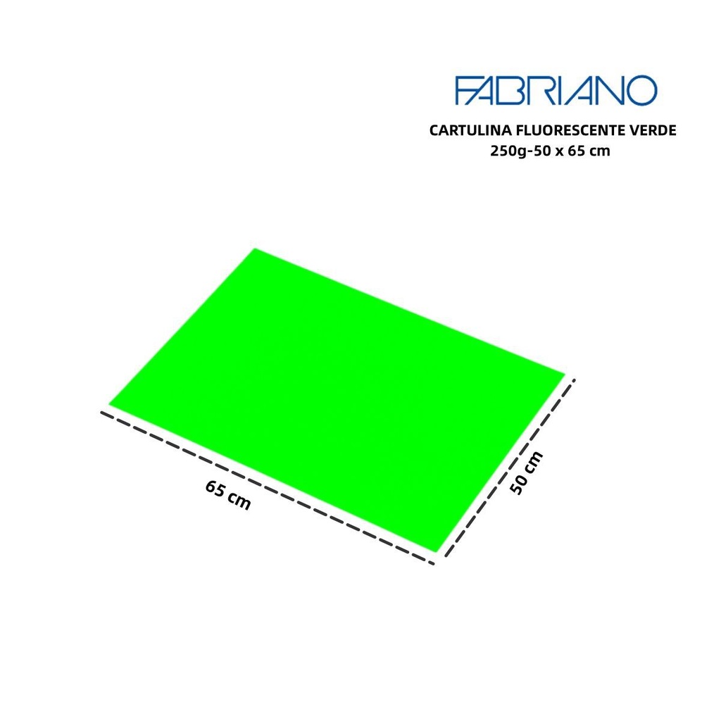 Cartulina fluorescente verde 250g 50x65cm, para proyectos