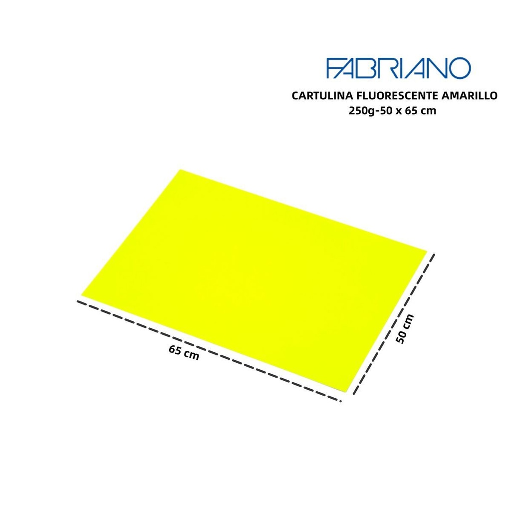Cartulina fluorescente amarilla A4 250g 50x65 - Papelería