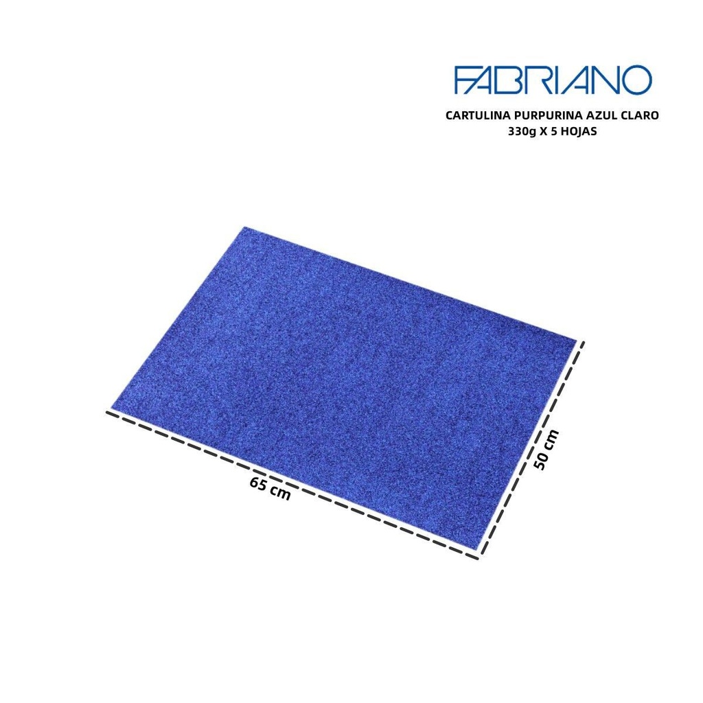 Cartulina purpurina 330g 50x65cm azul claro paquete de 5 hojas