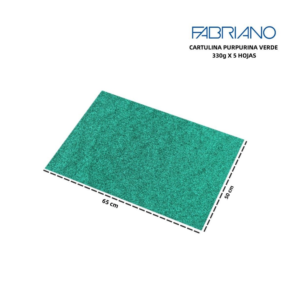 Cartulina con purpurina 330g 50x65cm verde para manualidades