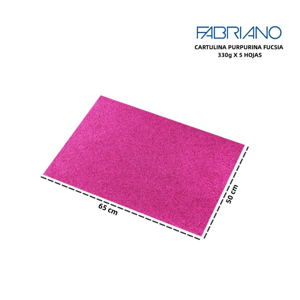 Cartulina purpurina 330g 50x65cm fucsia manualidades