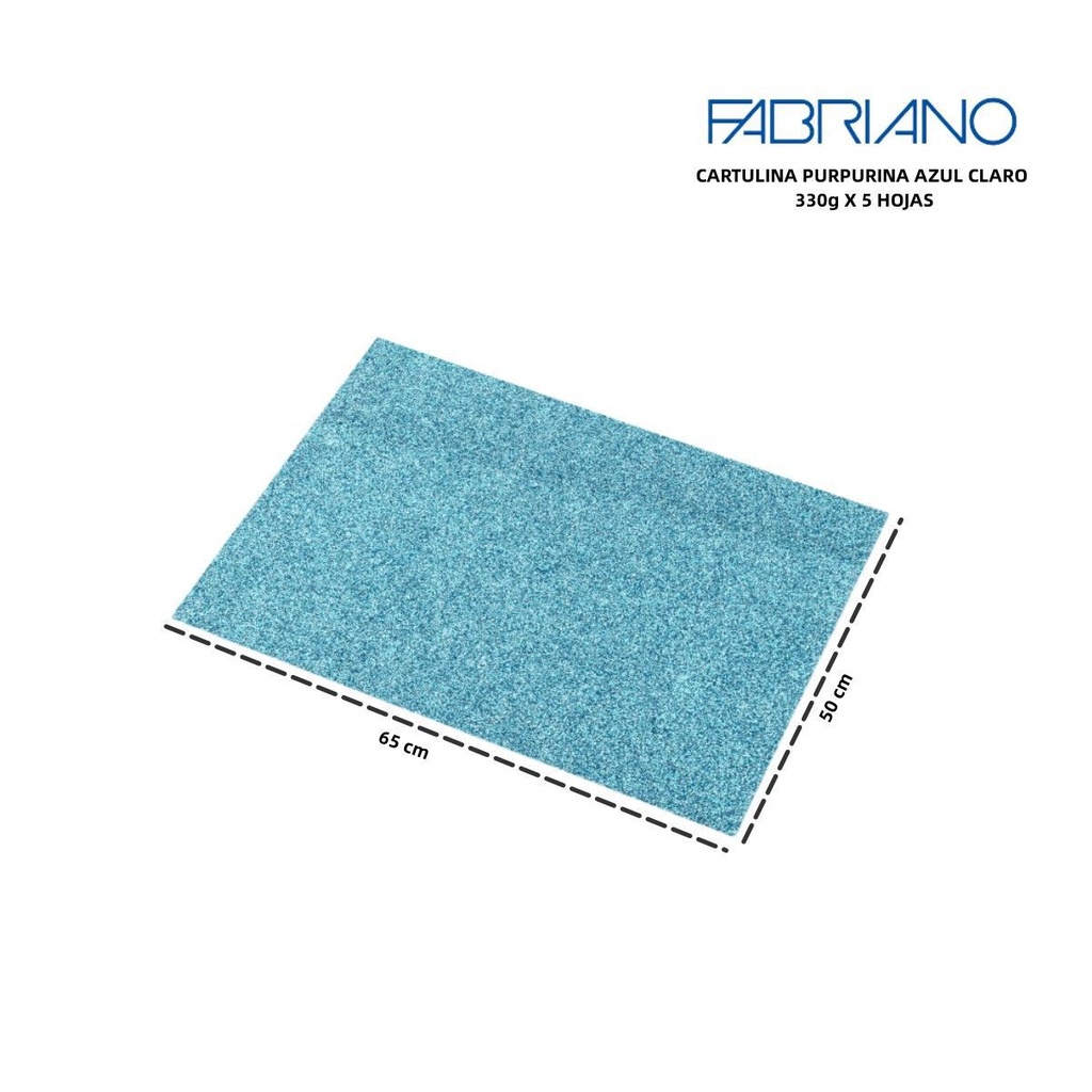 Cartulina purpurina 330g 50x65cm azul claro para manualidades