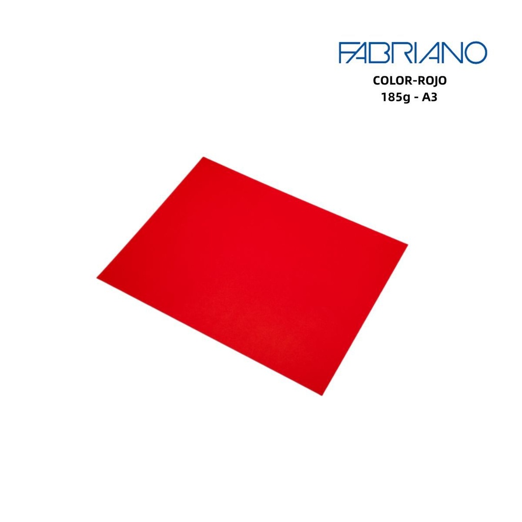 Papel Fabriano A3 185g color rojo - Papelería de marca