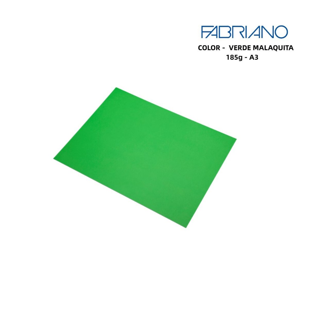 Papel Fabriano A3 185g color verde malaquita - Papelería de marca
