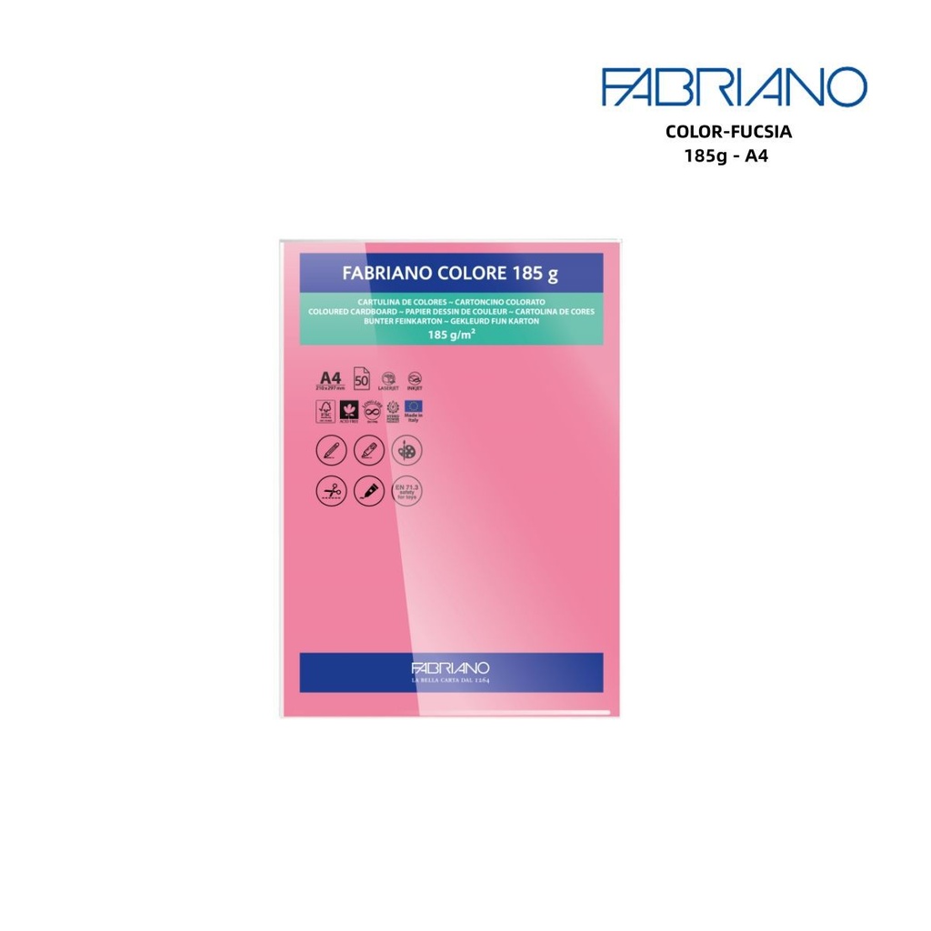 Papeles FABRIANO A4 185g color fucsia - Papelería y manualidades