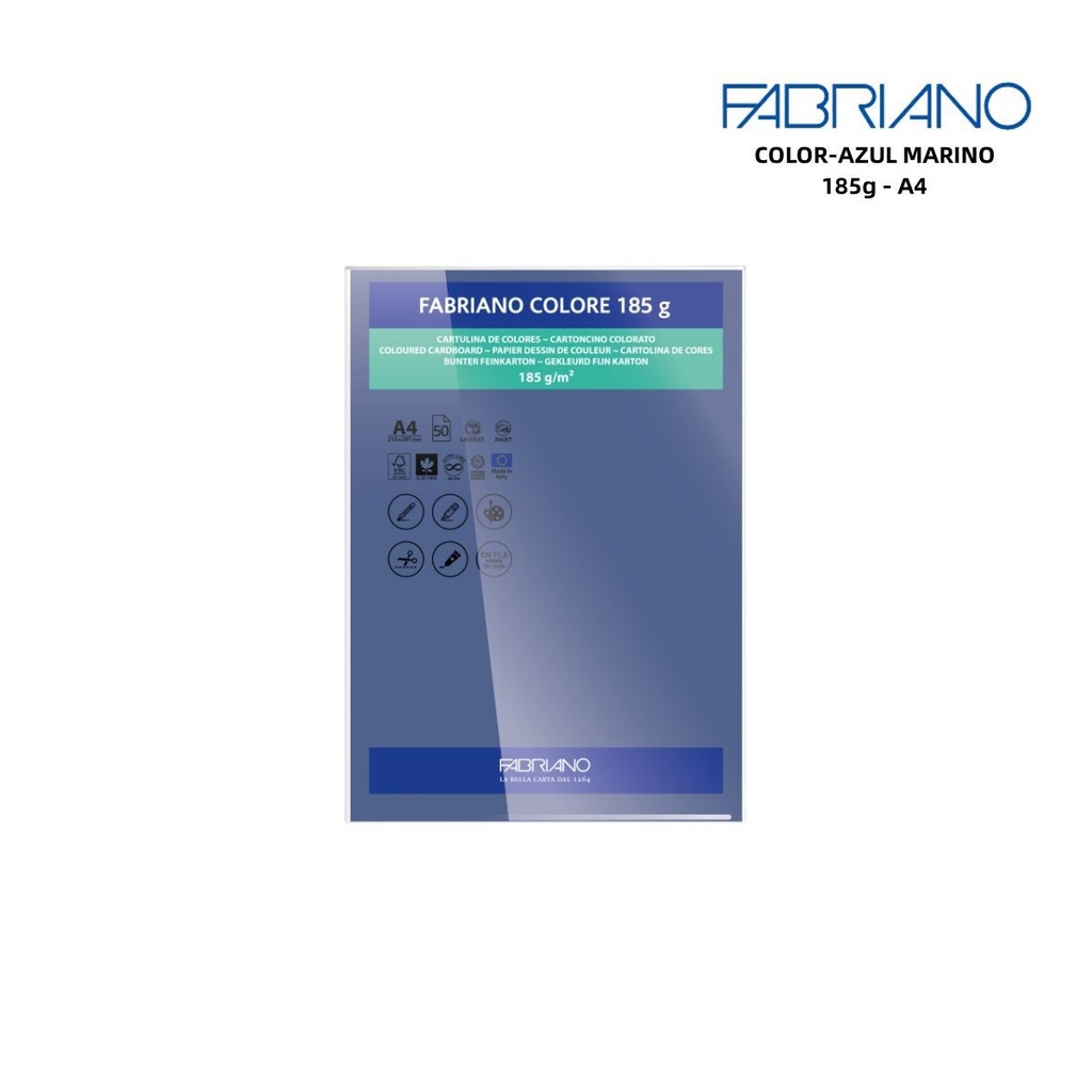 Papeles FABRIANO A4 185g color azul marino - Papelería y manualidades