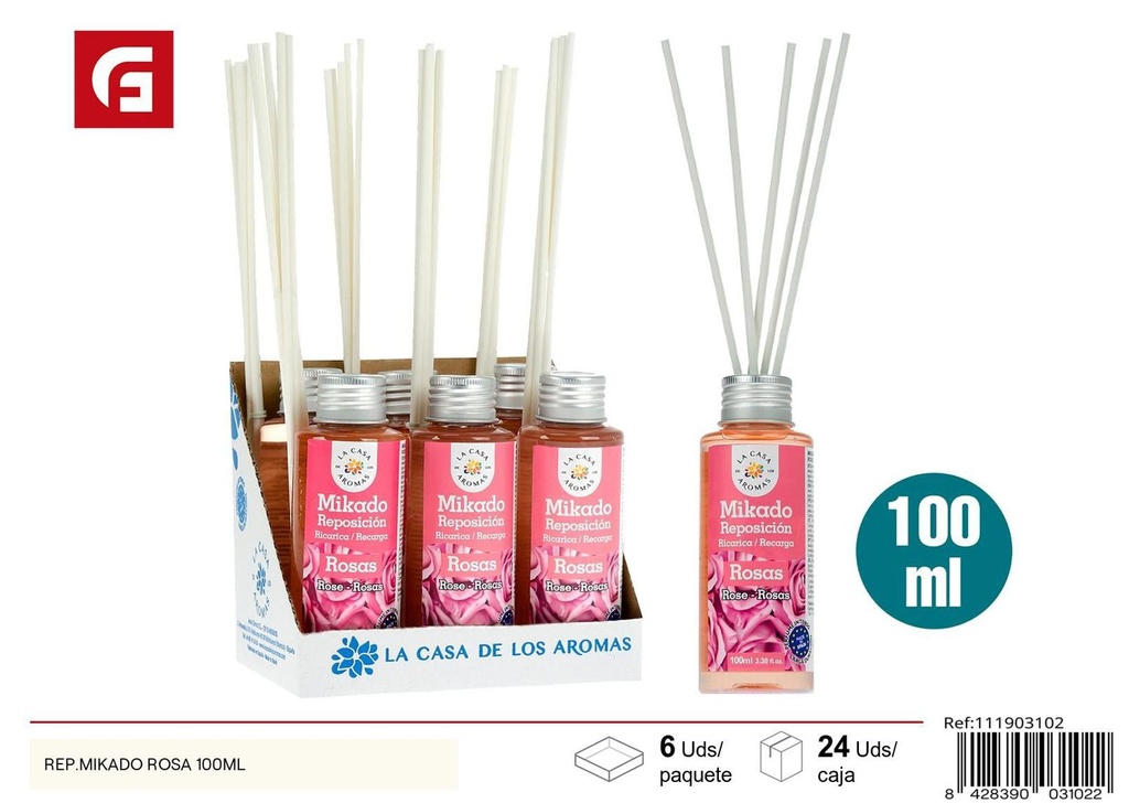 Repuesto mikado rosa 100 ml para ambientador