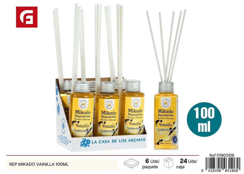 Repuesto mikado de vainilla 100 ml