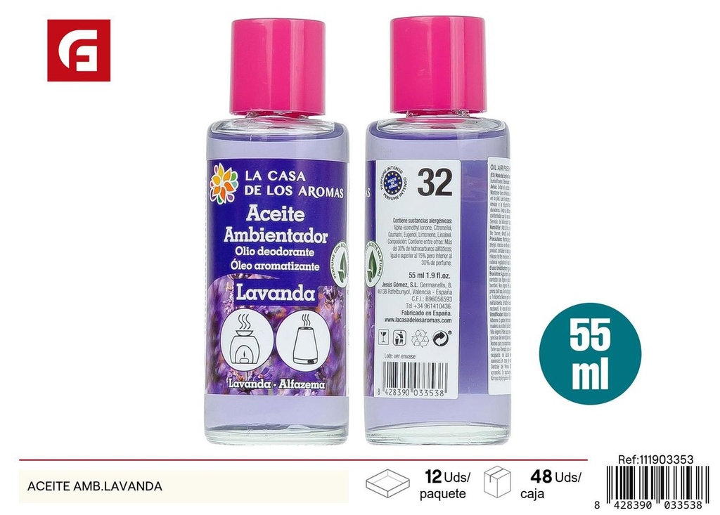 Aceite ambientador lavanda