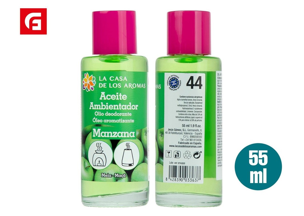 Aceite ambientador de manzana para hogar