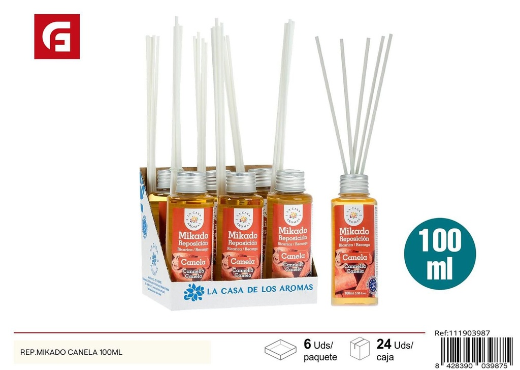 Repuesto Mikado canela 100ml para ambientadores