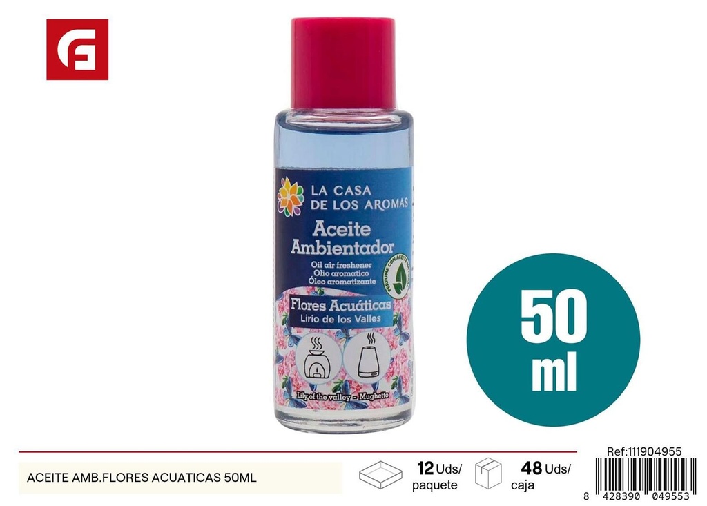 Aceite aromatizador de flores acuáticas 50ml - Ambientador fresco y relajante