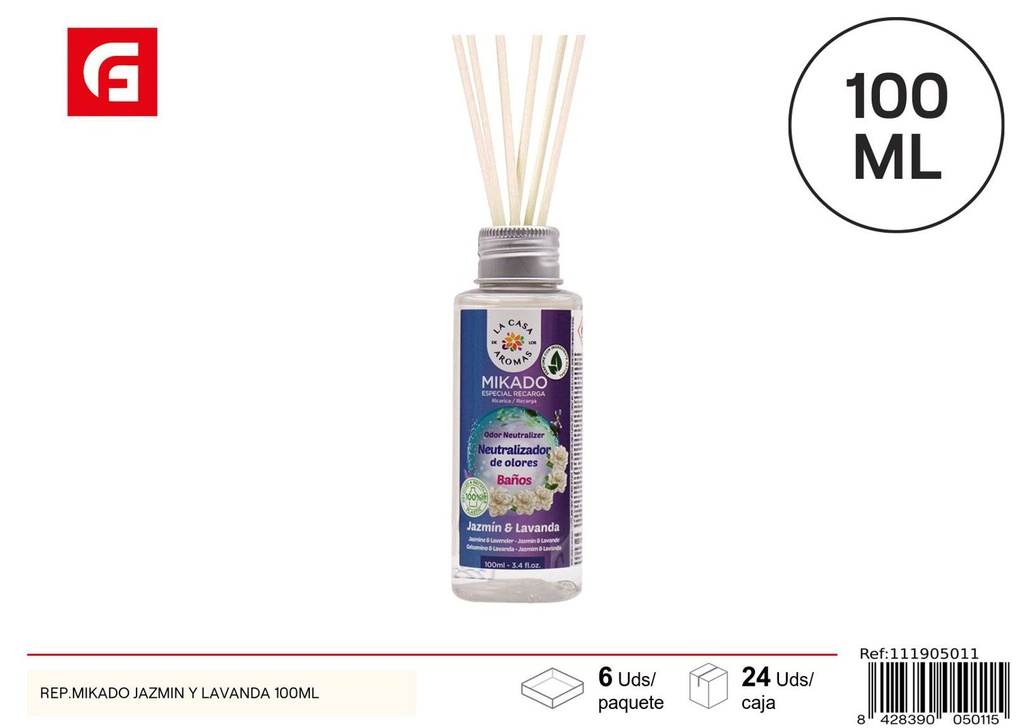 Repuesto Mikado jazmín y lavanda 100ml