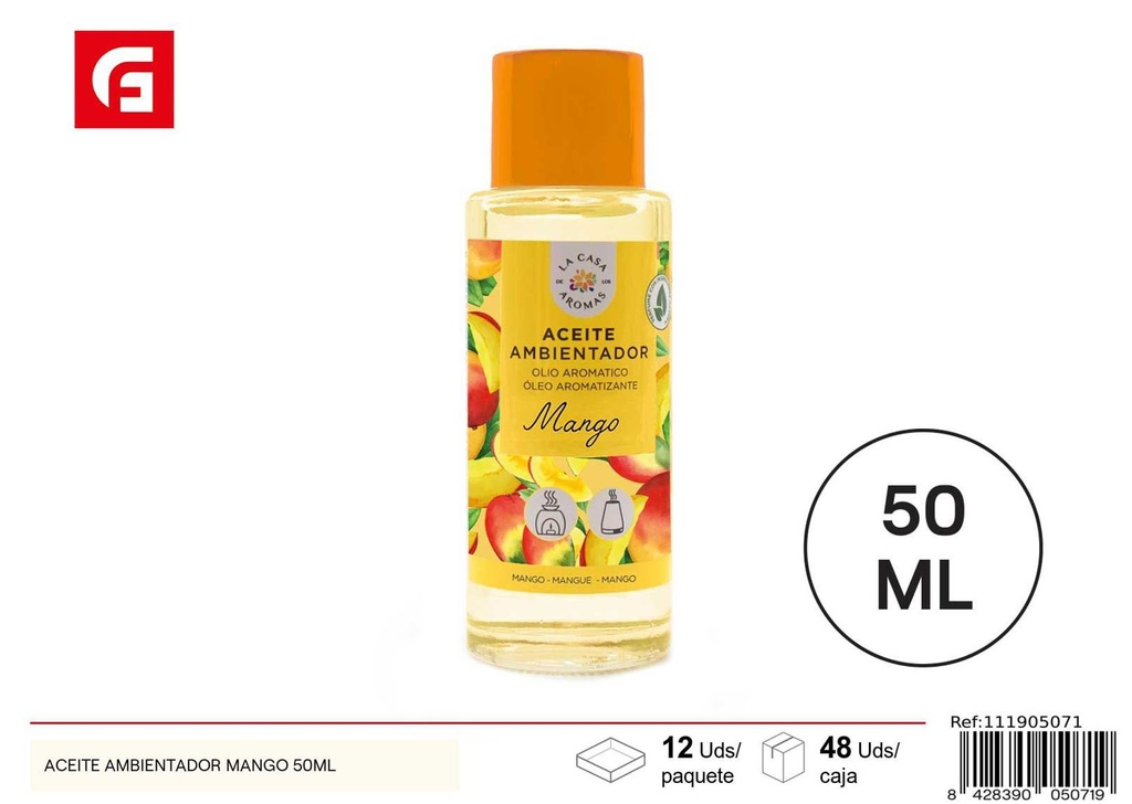 Aceite aromatizador de mango 50ml - Ambientador frutal para el hogar