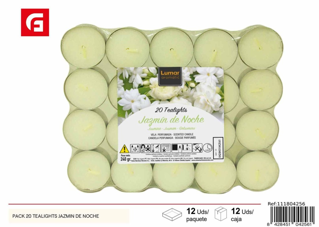 Packs de 20 tealights Jazmín de Noche - Ambientadores y velas