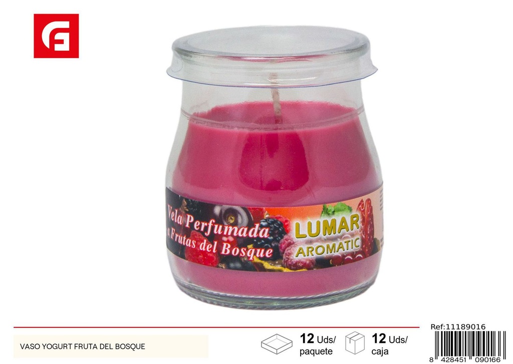 Vela Aromática en Vaso Yogur Sabor Frutos del Bosque - Ambientadores y velas aromáticas