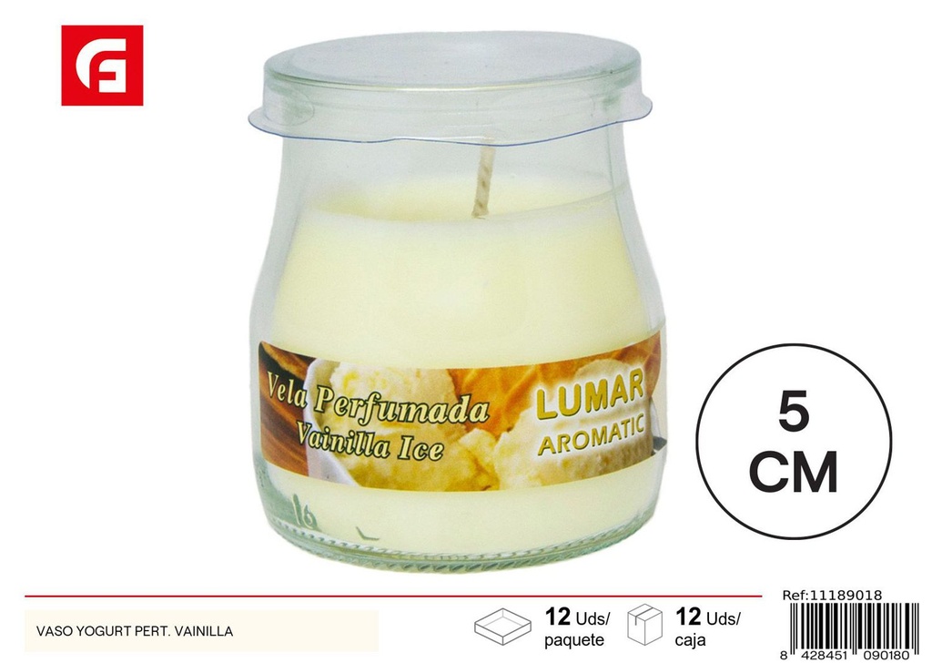 Vela Aromática en Vaso Yogur Sabor Vainilla - Ambientadores y velas aromáticas