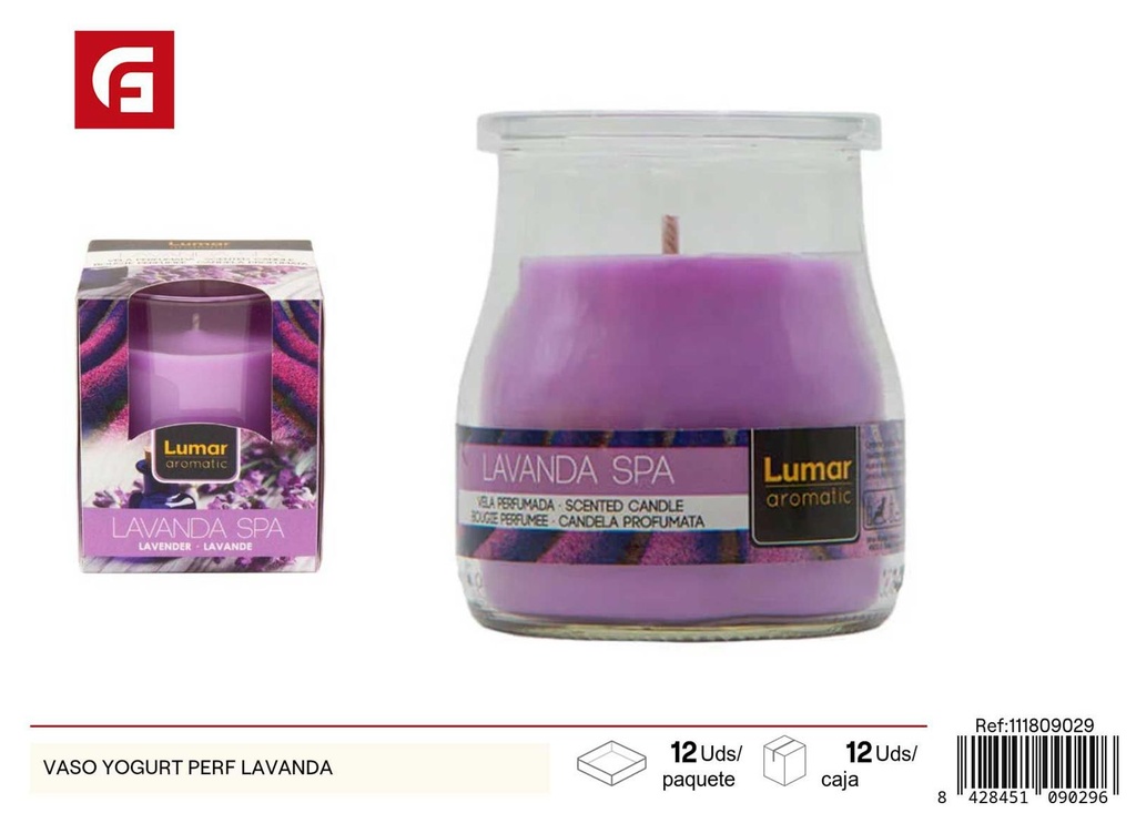 Vela Aromática en Vaso Yogur con Lavanda - Ambientadores y velas aromáticas