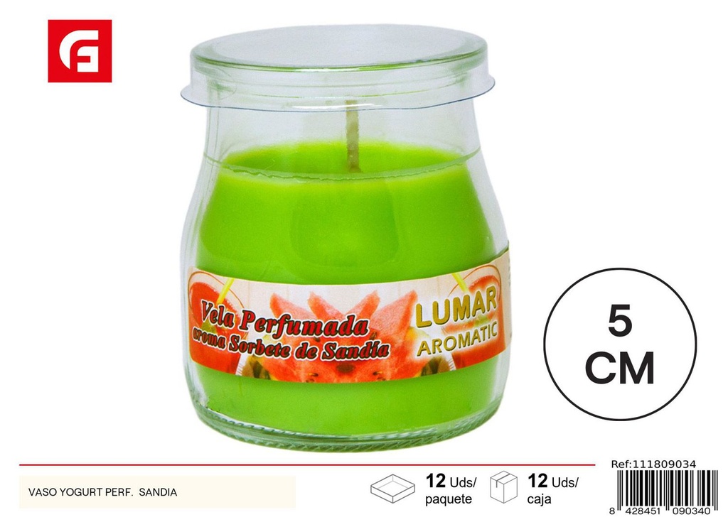 Vela Aromática en Vaso Yogur con Sandía - Ambientadores y velas aromáticas
