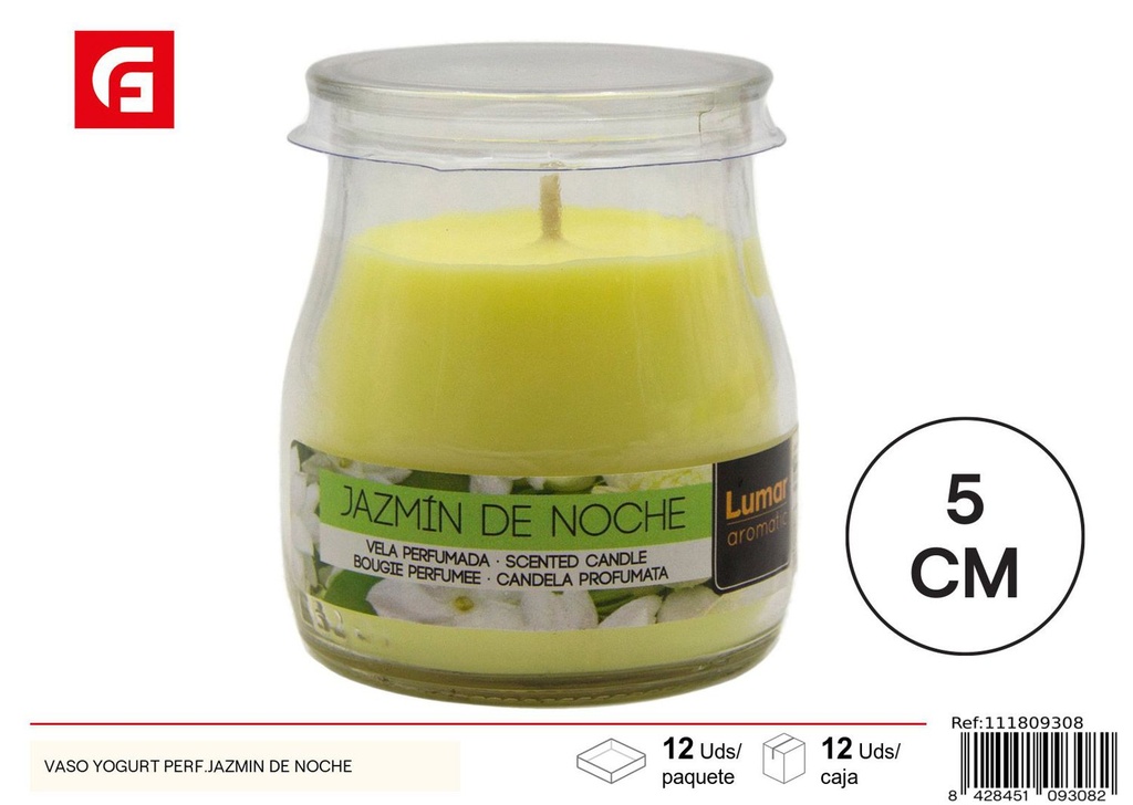Vela Aromática en Vaso Yogur con Jazmín Nocturno - Ambientadores y velas aromáticas