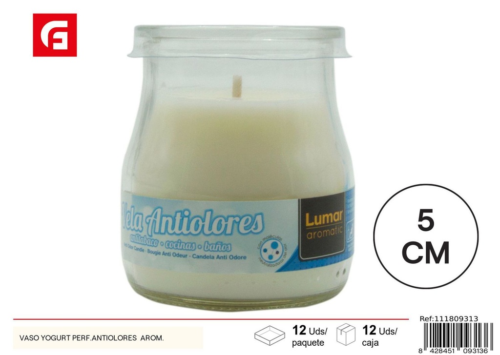 Vela Aromática en Vaso Yogur Antiolores Aromáticos - Ambientadores y velas aromáticas