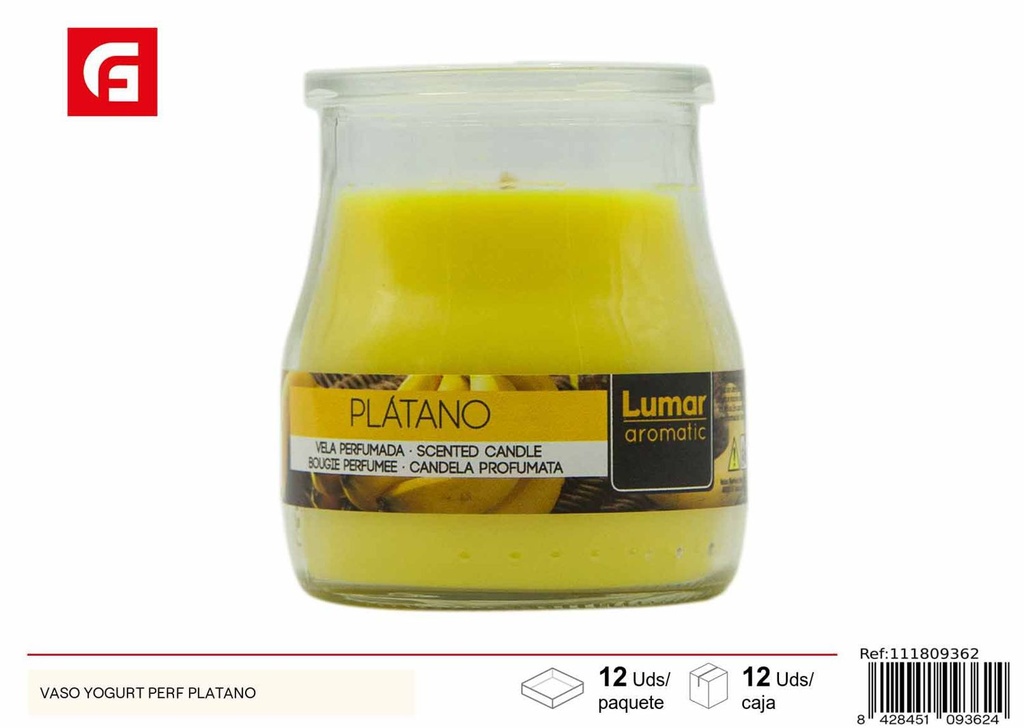 Vela Aromática en Vaso Yogur con Plátano - Ambientadores y velas aromáticas