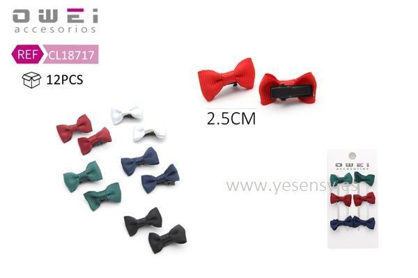 Pack pinza con lazo 2.5cm 12/u CL18717 - Accesorios para el cabello