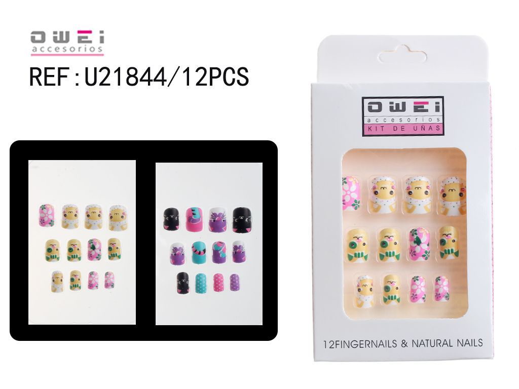 Uñas postizas 12/u U21844 OW para manicura