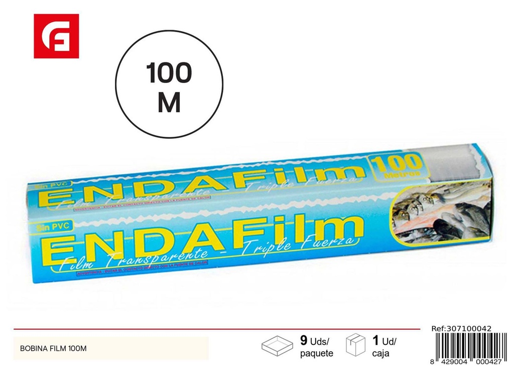Bobina film 100m para cocina y almacenamiento