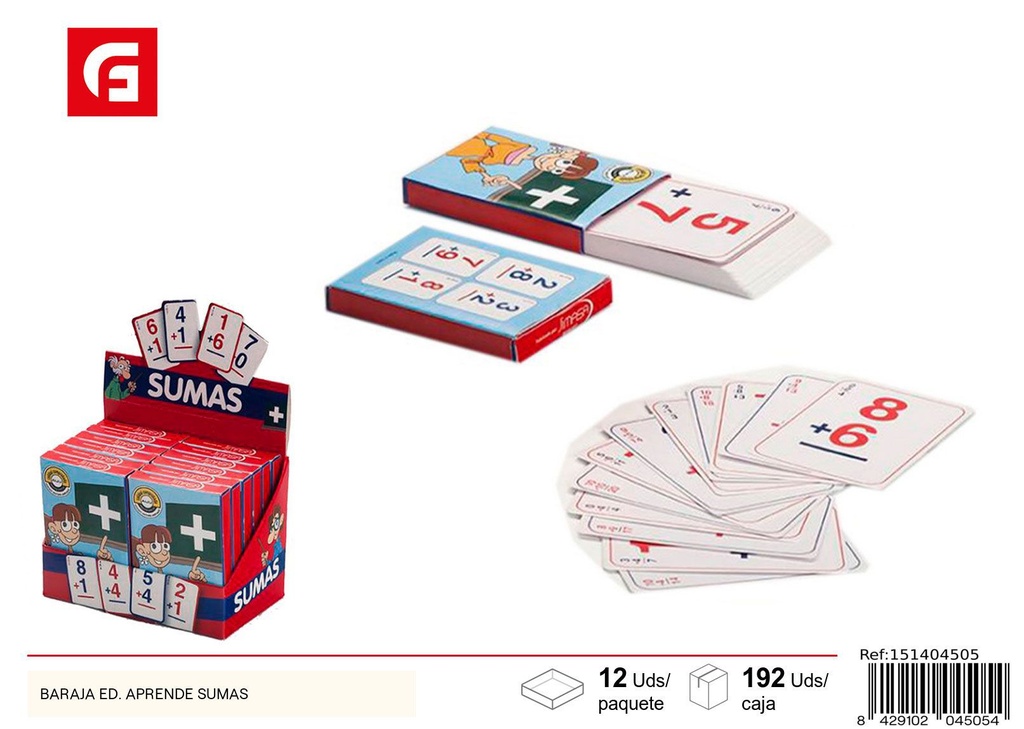 Bara de cartas Ed. Aprende Sumas - Juegos educativos y juguetes