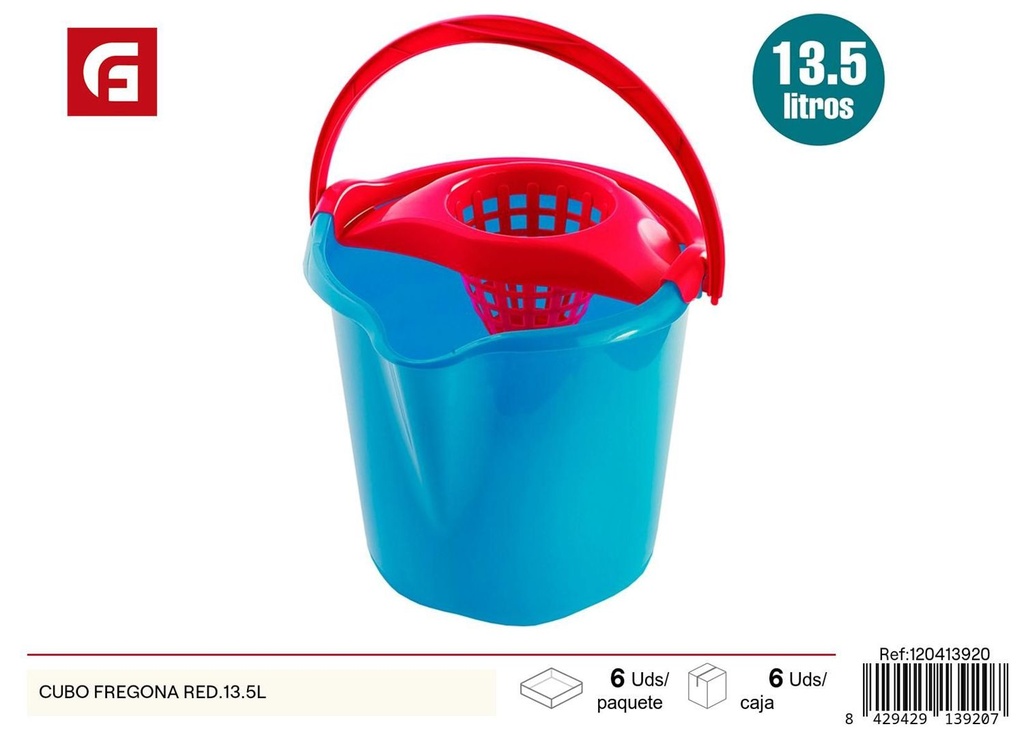 Cubo de fregona redondo 13.5L para limpieza